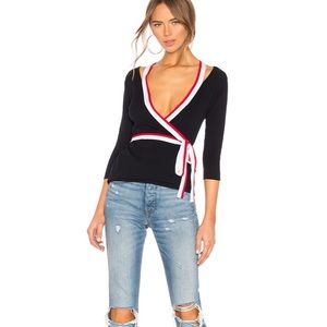 Bailey 44 Black and Red Wrap Sweater